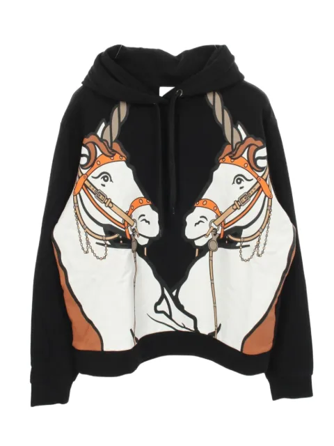 Burberry Pre-Owned 2010s unicorn-print hoodie Black 1058584