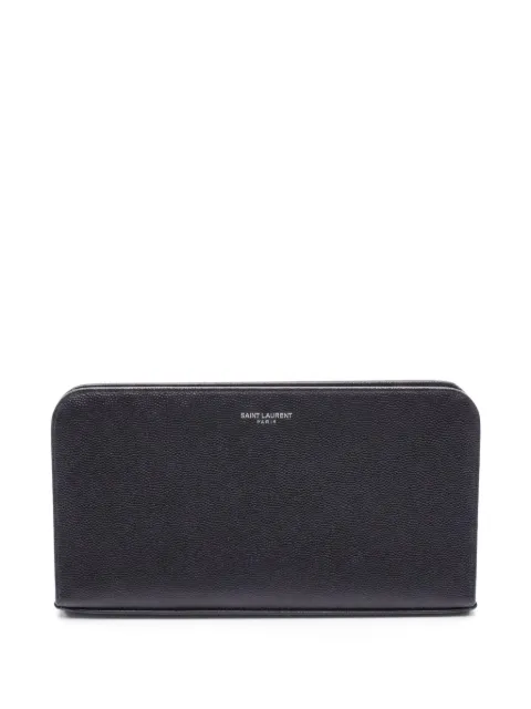 Saint Laurent Pre-Owned 2010s round zip-around wallet Black 1060064