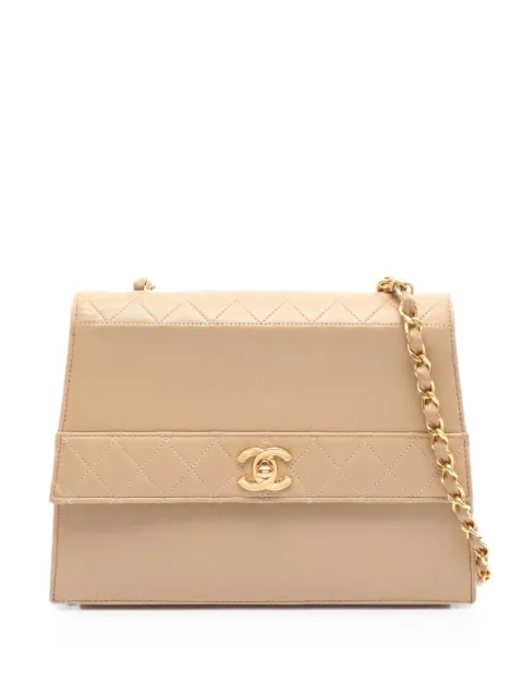 CHANEL Pre-Owned 1989-1991 Matelasse CC turn-lock shoulder bag Neutrals 10593401810583