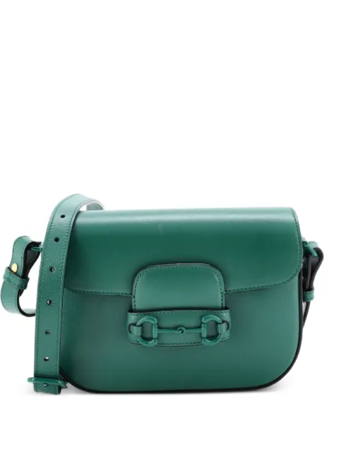 Gucci Pre-Owned Horsebit 1955 Shoulder Bag Leather Mini crossbody bag Green YLT1HXFMMDUX9A7G