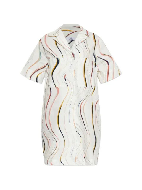 PS Paul Smith wavy-stripe mini shirt dress White W2R710DV31427