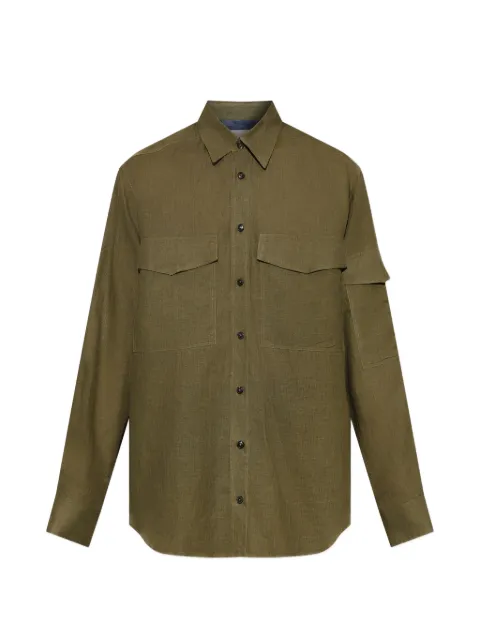 Paul Smith chest-pocket linen shirt Green M1R948ZV01656