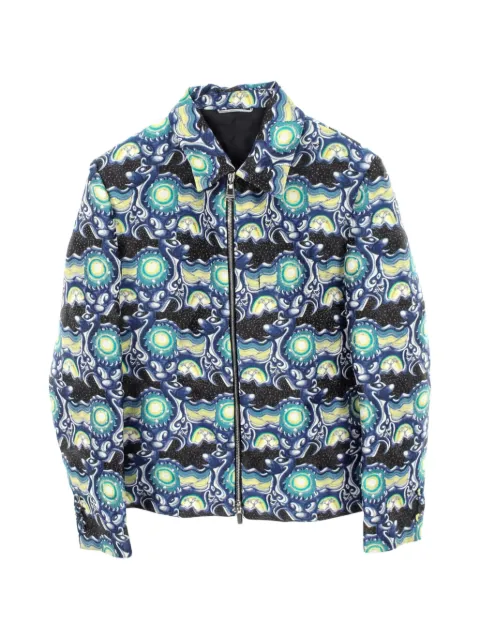 Christian Dior Pre-Owned 2010s x Kenny Scharf zip-up bomber jacket Blue 1057056