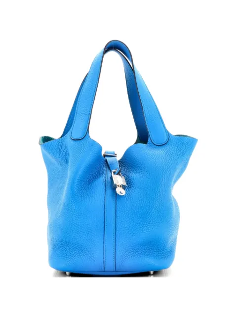 Hermès Pre-Owned Picotin Lock Bag Clemence MM bucket bag Blue F9R5M1LLJKLCB3ZB