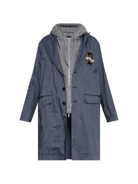 DSQUARED2 distressed ripepd coat Blue S71AA0474D35464