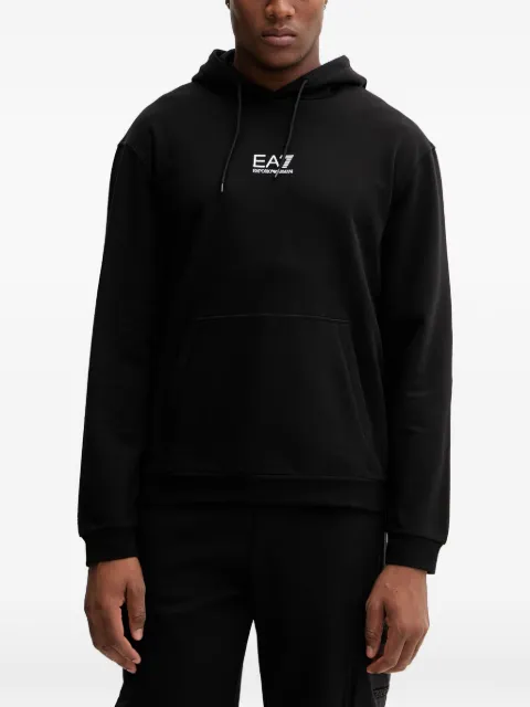 Ea7 Emporio Armani graphic-print drawstring hoodie Black 7M001403AF22266