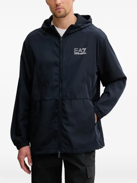 Ea7 Emporio Armani logo-print hooded jacket Blue 7M001321AF12594