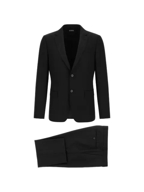 Zegna mirror lapels pleated wool dress Black 317702A3281CGA001