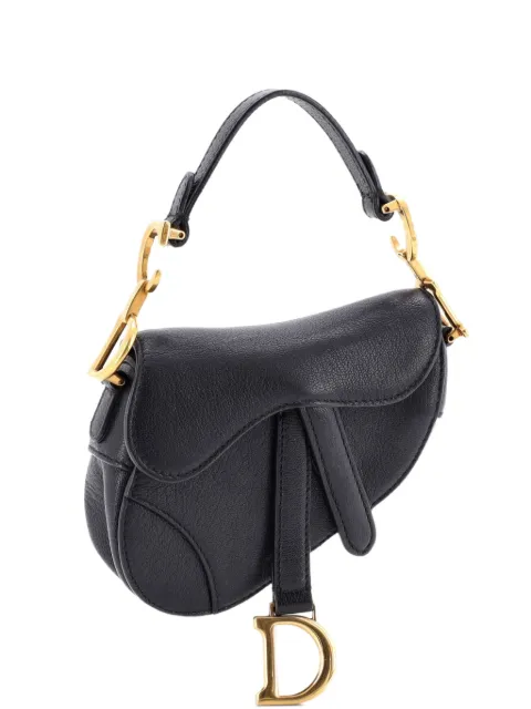 Christian Dior Pre-Owned Saddle Handbag Leather Micro satchel Black U974T3O1RE795OMK