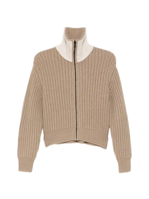 James Perse chunky-knit zip-up cardigan Neutrals WHIC2721