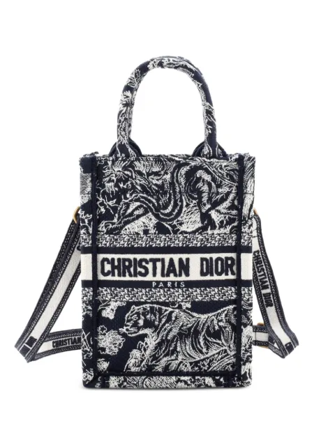 Christian Dior Pre-Owned Book Tote Phone Bag Embroidered Canvas Mini crossbody bag Blue NEJ52XT2Y3XSQ9BR