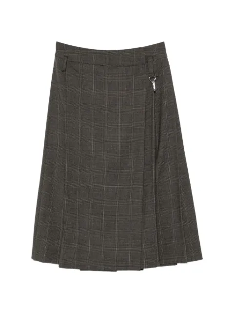 Simone Rocha Prince of Wales check pleated skirt Grey 32181349