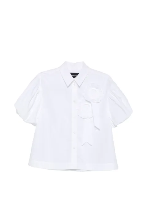 Simone Rocha rosette-detail puff-sleeve shirt Black 5463R1287