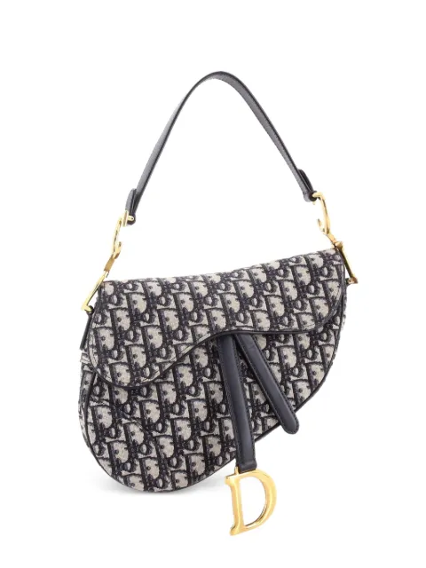 Christian Dior Pre-Owned Saddle Handbag Oblique Canvas Medium shoulder bag Blue 47N3FGYPWVJE3HFU