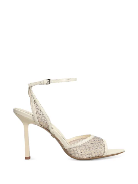 Lola Cruz crystal-embellished mesh sandals Neutrals 191Z02BK