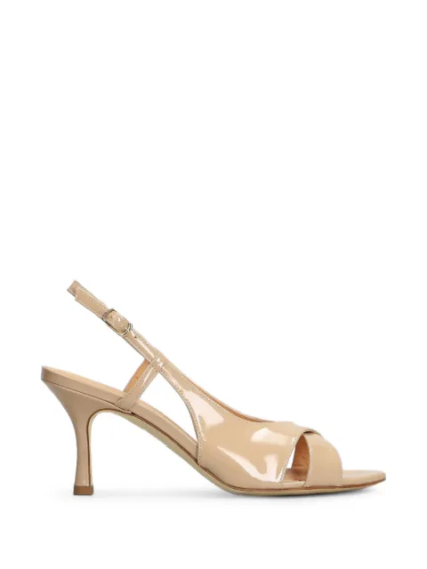 The Seller patent-finish crossover-strap sandals Neutrals VE109