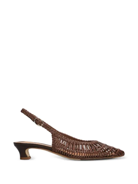 Julie Dee woven slingback pumps Brown GE129