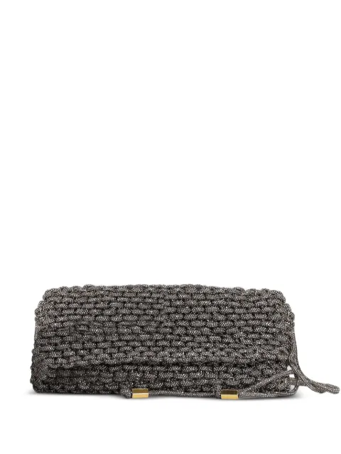 Hibourama Aurora crystal-embellished clutch bag Grey PE26HIBAURORA