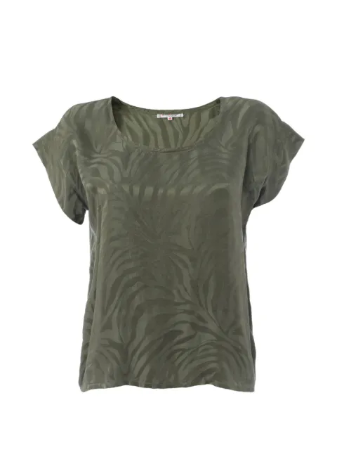 Saint Laurent Pre-Owned zebra-pattern jacquard T-shirt Green WCV23051836