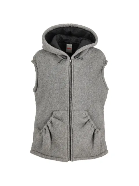 Vintage hooded front-pockets vest Grey W2511121