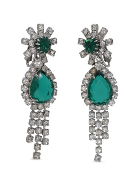 Vintage 1950s crystal-embellished drop earrings Silver E1001294