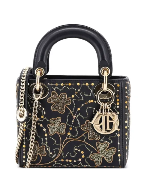 Christian Dior Pre-Owned Lady Dior Chain Bag Embroidered Calfskin Mini satchel Black YO64THW2VFKGE9J4
