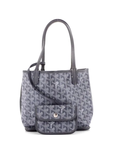 Goyard Pre-Owned Anjou Reversible Tote Coated Canvas Mini satchel Grey GYA9SHPKQDV06OIP