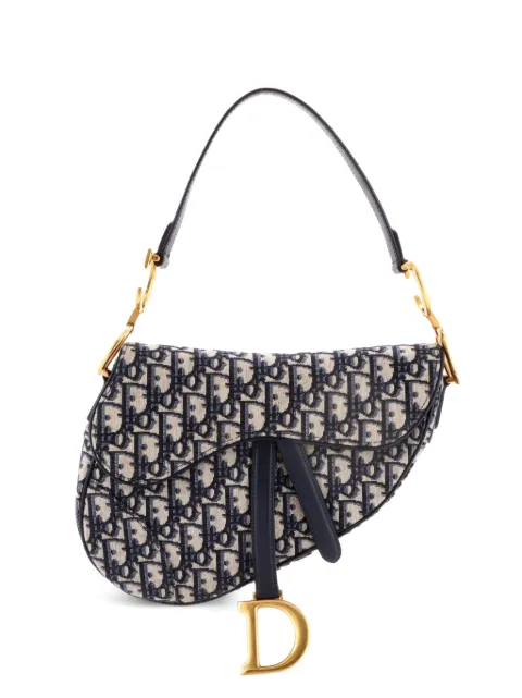 Christian Dior Pre-Owned Saddle Handbag Oblique Canvas Medium shoulder bag Blue 13HHON94HNP5JGYP