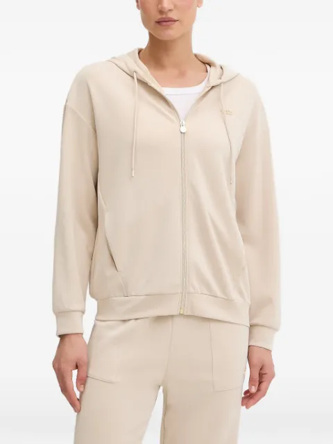 Ea7 Emporio Armani logo-plaque zip-up hoodie Neutrals 7W000192AF12643