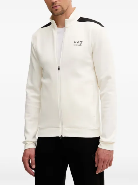 Ea7 Emporio Armani logo-print zip-up sweatshirt Neutrals 7M001601AF20845