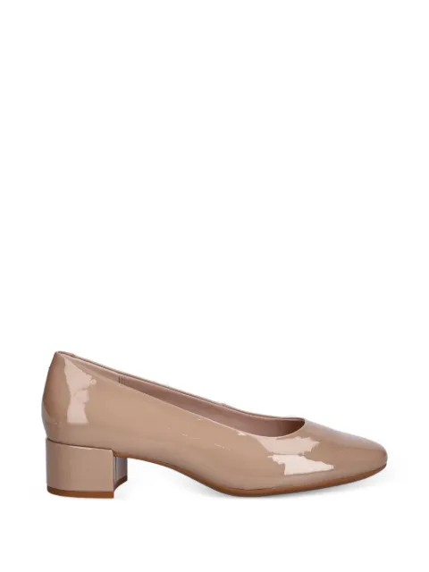 ECCO patent-finish block-heel pumps Neutrals 25060301084