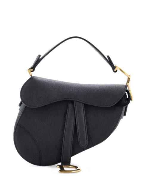 Christian Dior Pre-Owned Saddle Handbag Leather Mini shoulder bag Black Q6GCULS73P00RF5F
