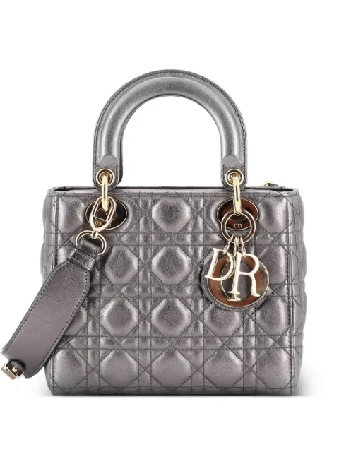 Christian Dior Pre-Owned My ABCDior Lady Dior Bag Metallic Cannage Quilt Leather shoulder bag Grey TE1OGU2RH251SJYQ
