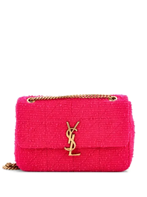 Saint Laurent Pre-Owned Jamie Flap Bag Quilted Boucle Tweed Medium shoulder bag Pink FYFNBJZ8O5SFEIHX