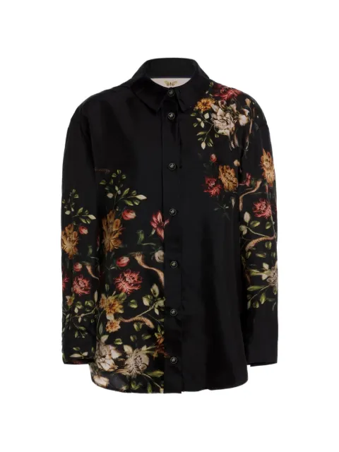 Agua By Agua Bendita Cecilia Paramo floral print shirt Black 20257