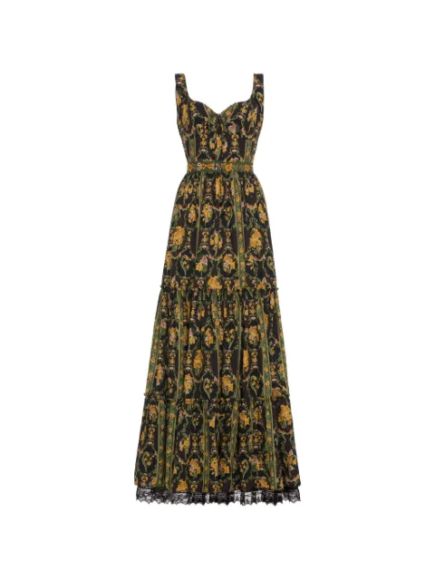 Agua By Agua Bendita Azulejo Cordillera maxi dress Black 20338