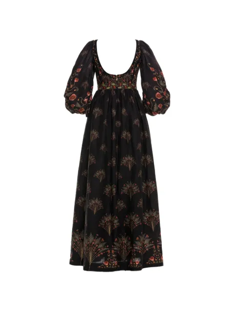 Agua By Agua Bendita Viviane Soledad balloon sleeve maxi dress Black 20318