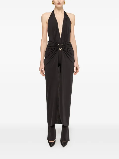 NISSA backless layered jumpsuit Black RSALO16656BLACK