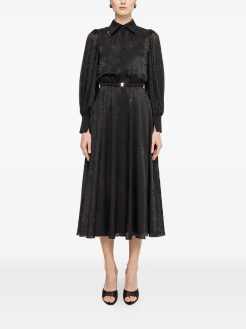 NISSA belted midi dress Black RC16509BLACK