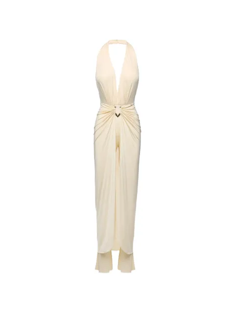 NISSA backless layered jumpsuit White RSALO16656