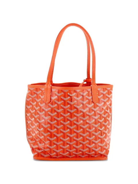 Goyard Pre-Owned Anjou Reversible Tote Coated Canvas Mini satchel Orange 2L66GCPEOHRWW02Q