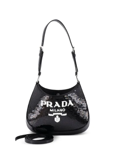 Prada Pre-Owned Cleo Sequins Small shoulder bag Black 14WLQ2QCZYEDBCSI