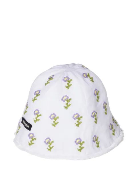 Miu Miu embroidered beanie cap White 5HC5022IHW