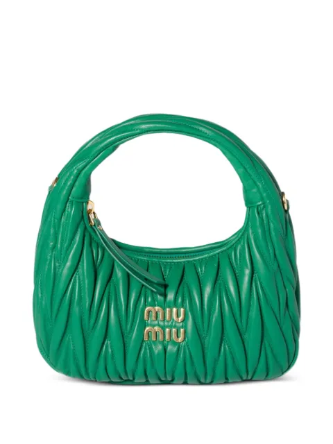 Miu Miu Wander matelassé nappa-leather bag Green 5BC125VOOYAN88