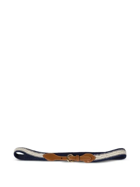 Miu Miu leather and cotton crochet belt Blue 5CM2992IHD