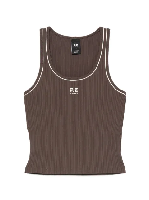 P.E Nation Nexus ribbed tank top Brown 253W004