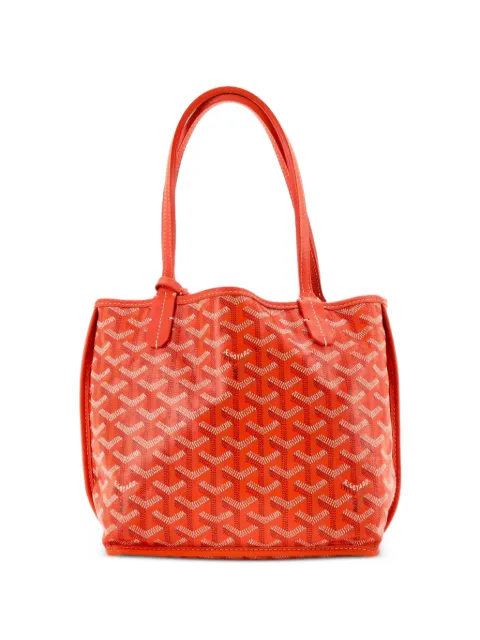 Goyard Pre-Owned Anjou Reversible Tote Coated Canvas Mini satchel Orange 4RF34D0IOEF9CYRA