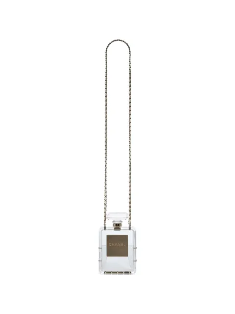CHANEL Pre-Owned 2014 Chanel no.5 perfume-bottle crossbody bag White CHANELTRANSPARENTPERFUMEMINAUDIERE