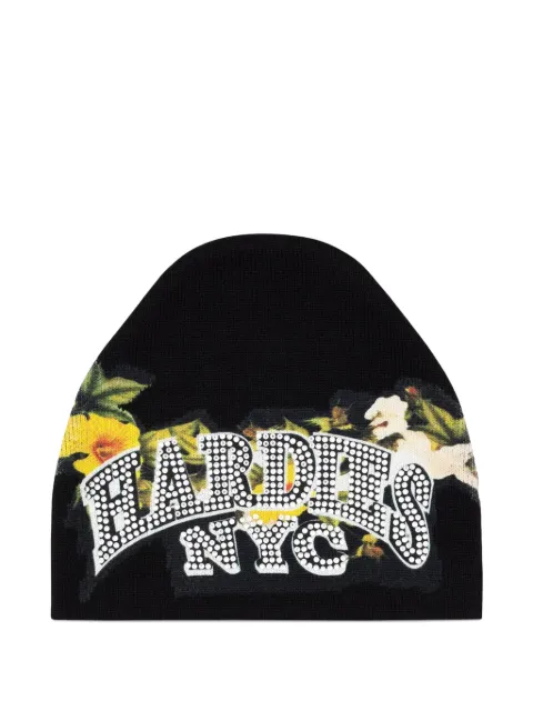 Denim Tears x Hardies NYC floral-print beanie hat Black DT578