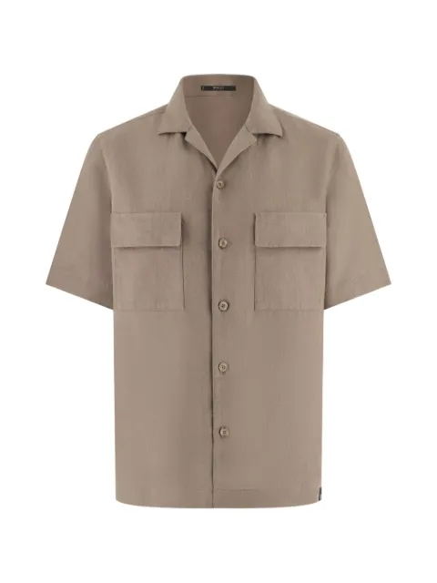 Boggi Milano linen camp overshirt Neutrals BO26P083102
